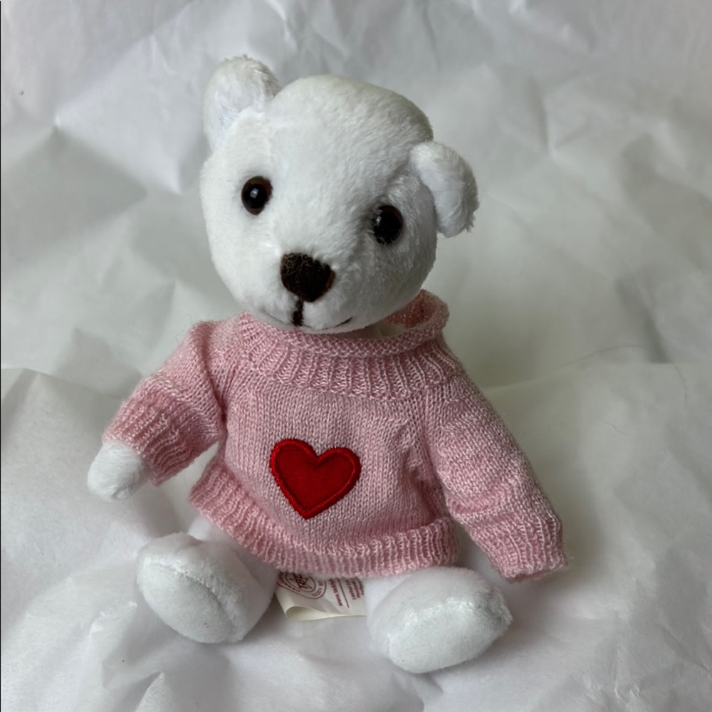 Herrington Teddy Bear, Wakaba Adorable Pink Stuffed Animal with Heart Sweater